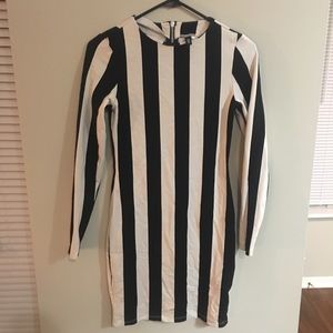 Striped white and black dress